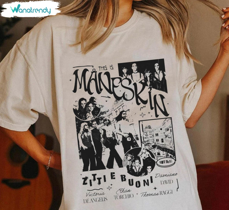 Vintage Maneskin Tour 2023 Shirt, Trendy Music Unisex T-Shirt Sweater