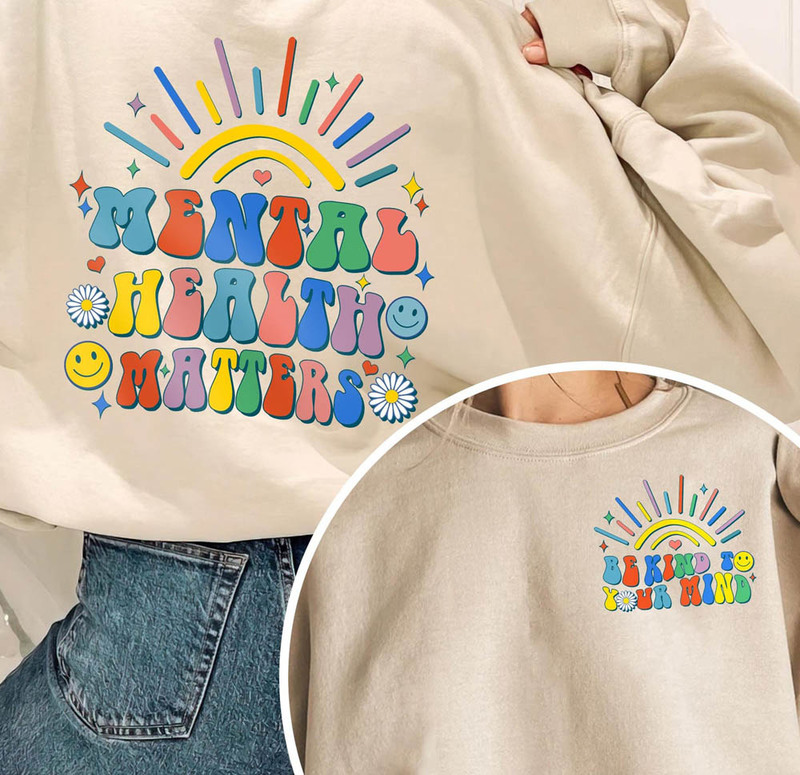 Colorful Mental Health Matters Smile Face Sweatshirt