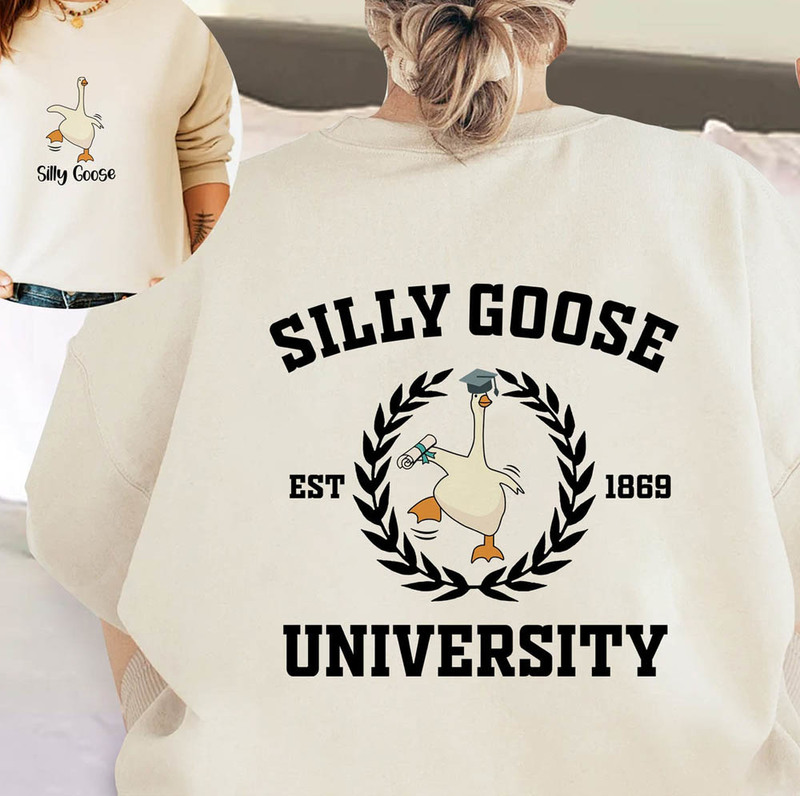 Cute Silly Goose University Retro Sweatshirt