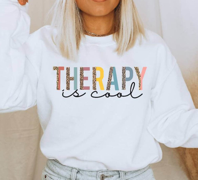 Therapy Is Cool Leopard Mental Health Matters Sweatshirt