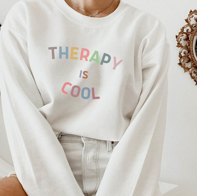 Therapy Is Cool Vintage Mental Health Matters Support Sweatshirt