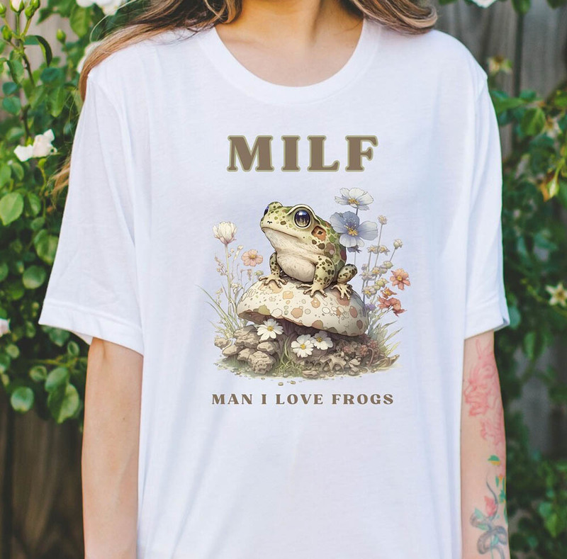 Milf Man I Love Frogs Vintage Flower Shirt