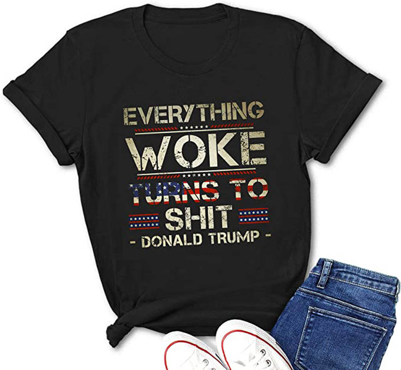 Everything Woke Turns To American Flag Shirt