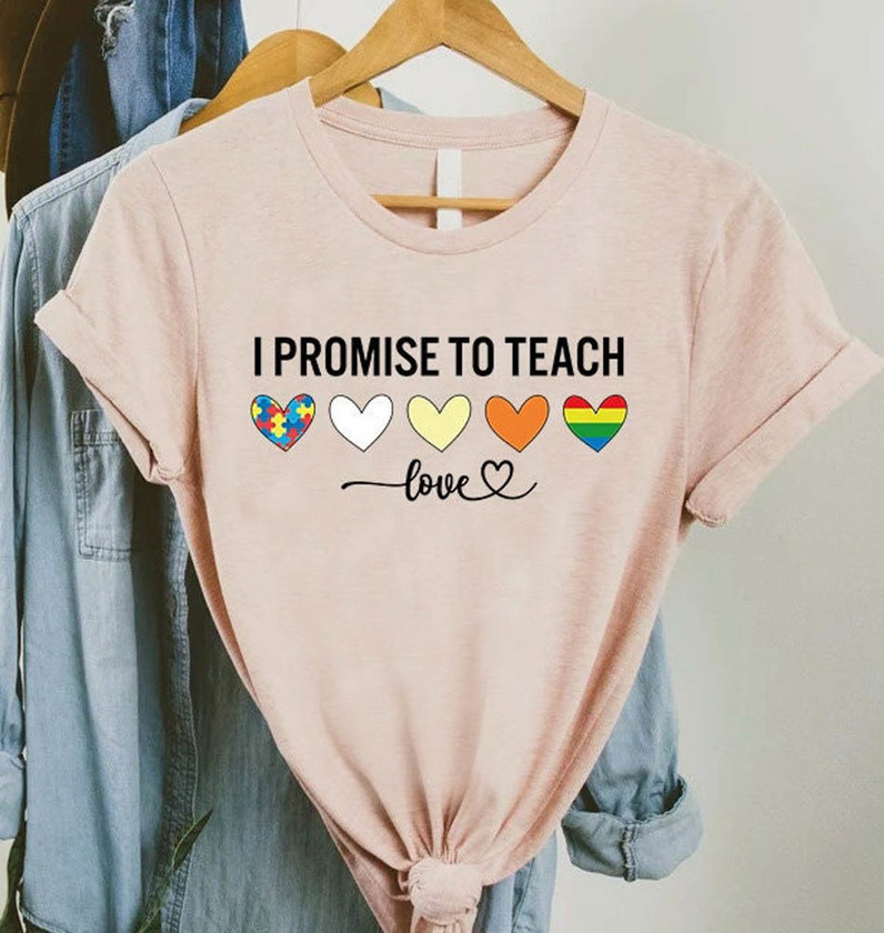 I Promise To Teach Love Teacher Retro Shirt