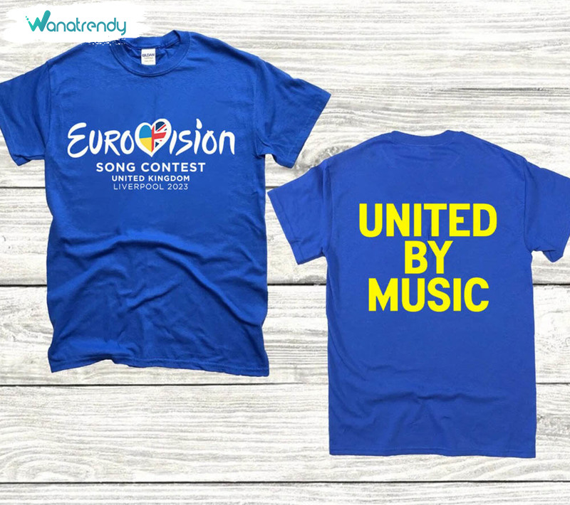 Eurovision 2023 Liverpool Uk Music Shirt, Ukraine Eurovision Song Contest Crewneck Tee Tops