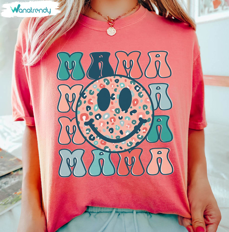 Funny Smile Face Leopard Mama Sweatshirt