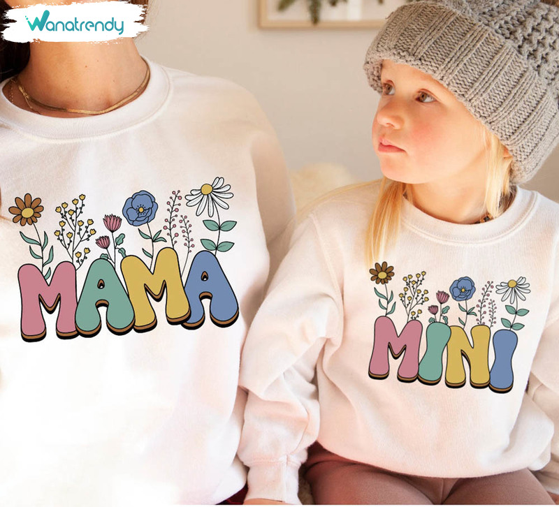 Beautiful Floral Mama And Mimi Sweatshirt For Mom And Daughter