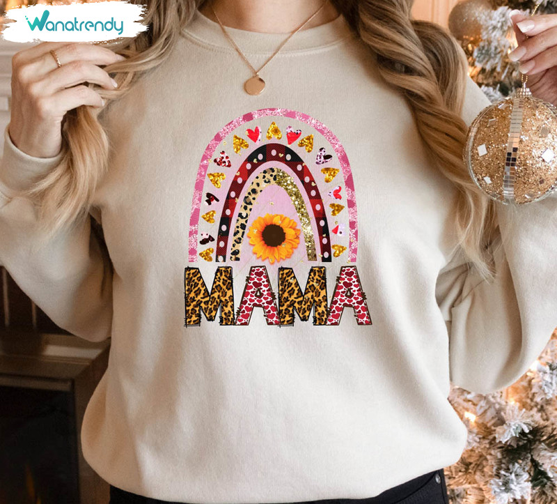 Sunflower Rainbow Leopard Mama Sweatshirt