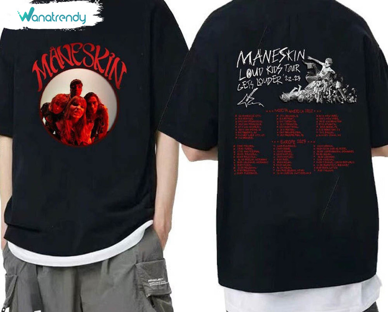 Music Tour 2023 Maneskin Shirt, Italian Music Band Rock N Roll Sweater Unisex T-Shirt