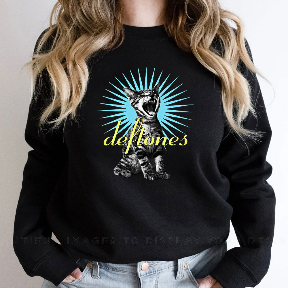 Vintage Bootleg Inspired Deftones Cat Sweatshirt Around The Fur