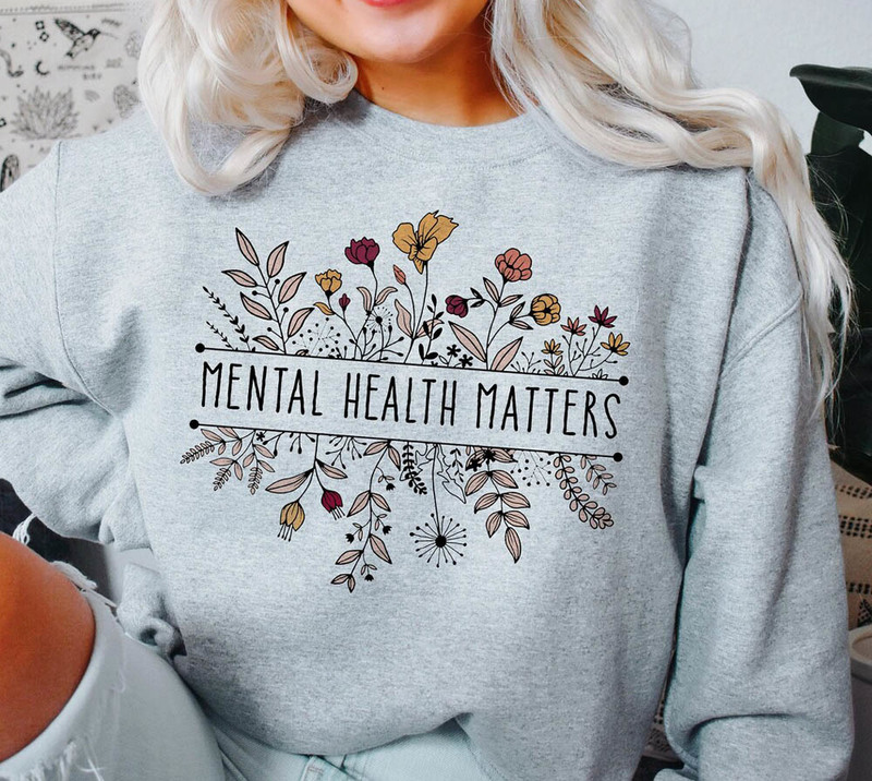 Vintage Floral Mental Health Matters Awareness Sweatshirt