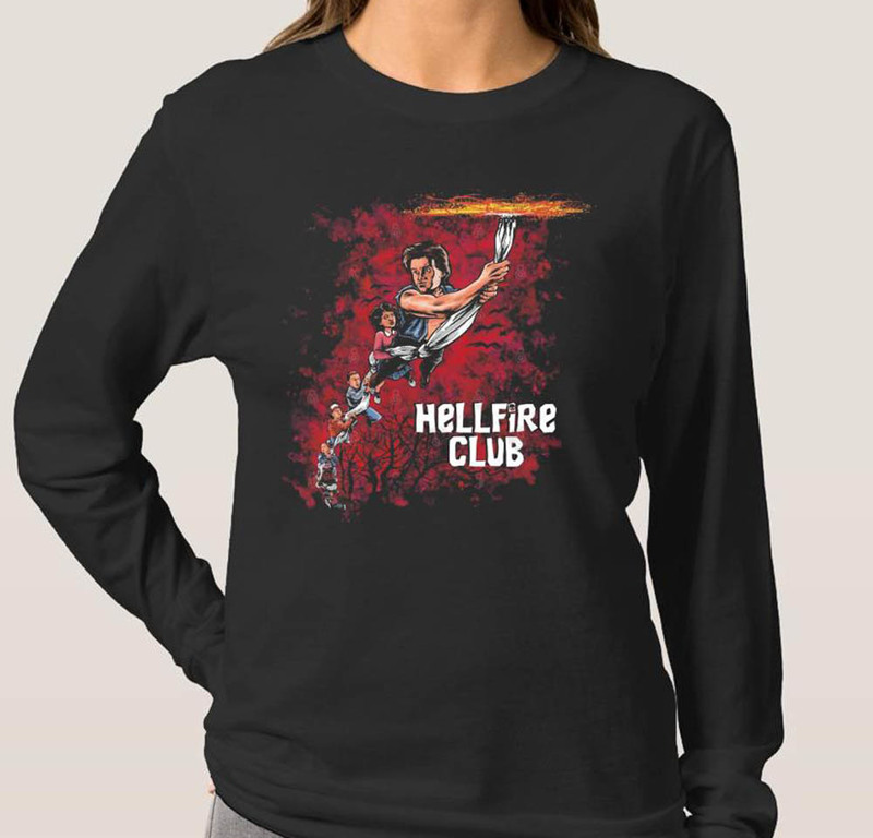 Official Never Say Die Hellfire Club Stranger Things Comic Sweatshirt