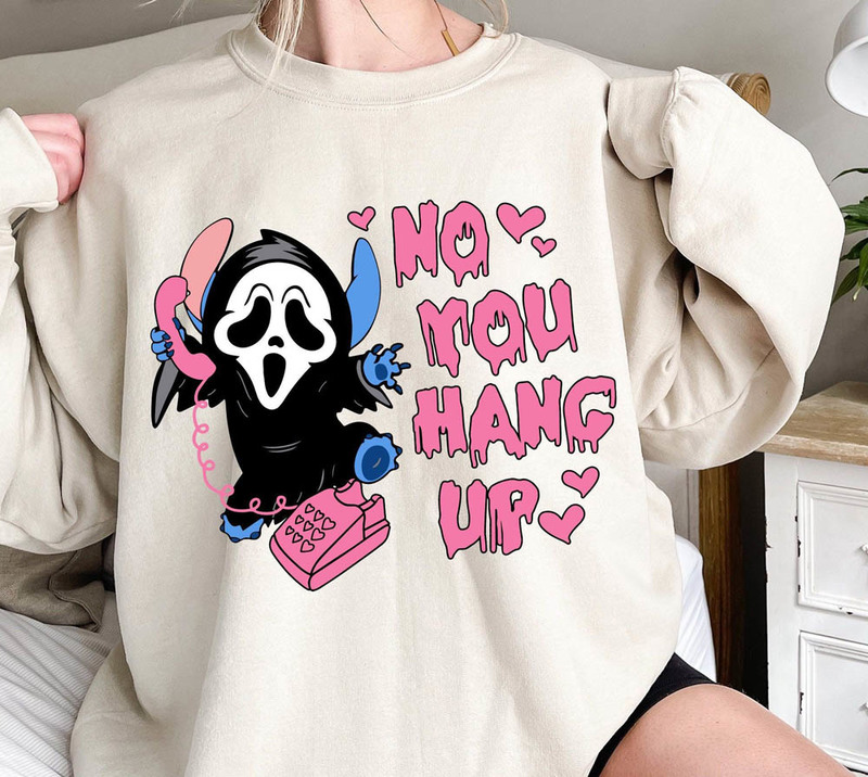 No You Hang Up Stitch Scream Horror Movie Halloween Sweatshirt
