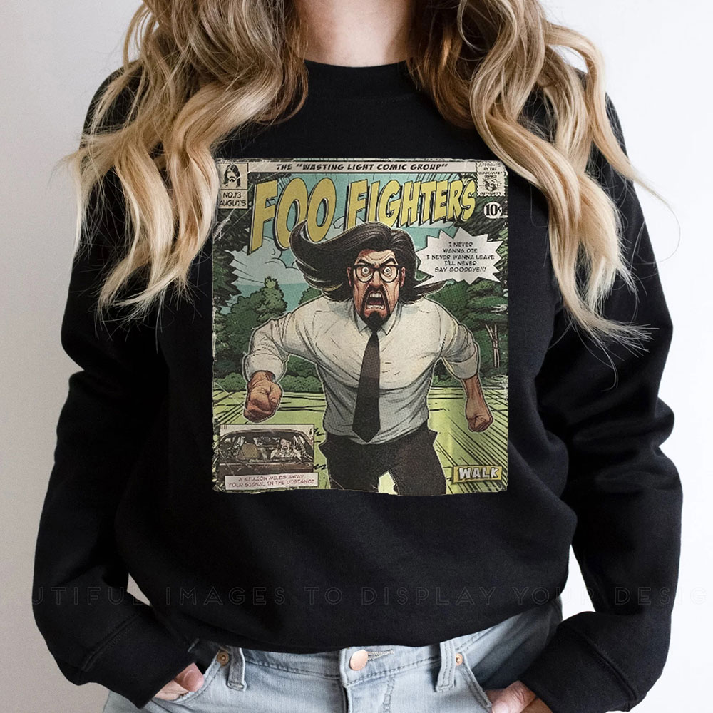 Foo Fighters Comic Vintage Sweatshirt For Rock Lover