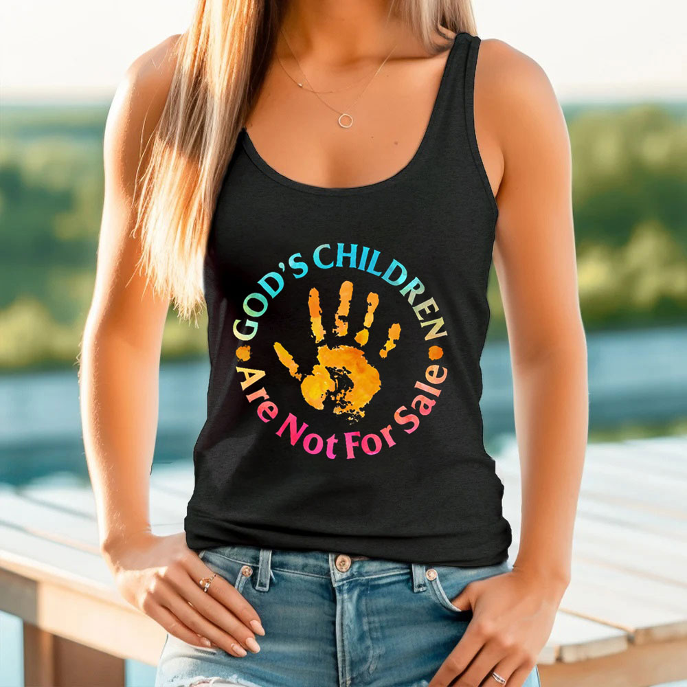 God's Children Are Not For Sale Hand Prints Tank Top