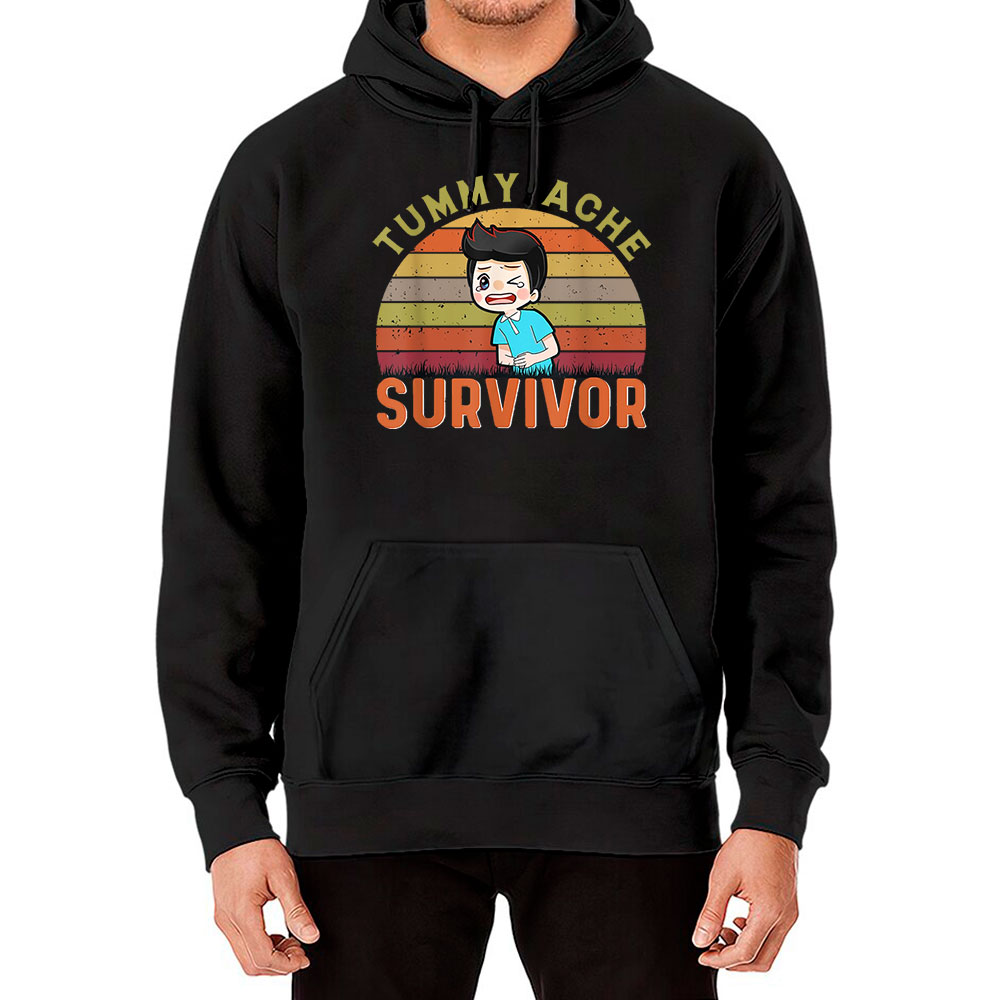 Tummy Ache Survivor Hoodie Funny Ironic Gifts