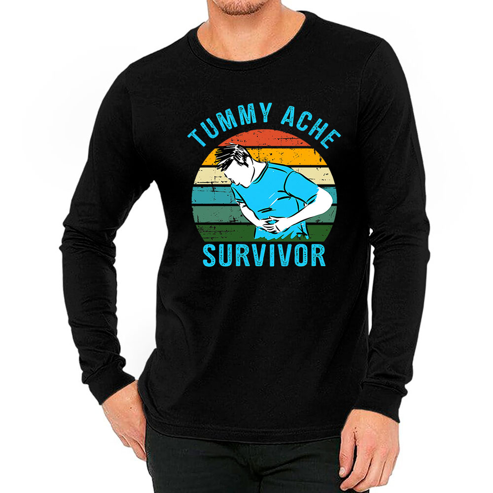 Funny Tummy Ache Survivor Long Sleeve For Men