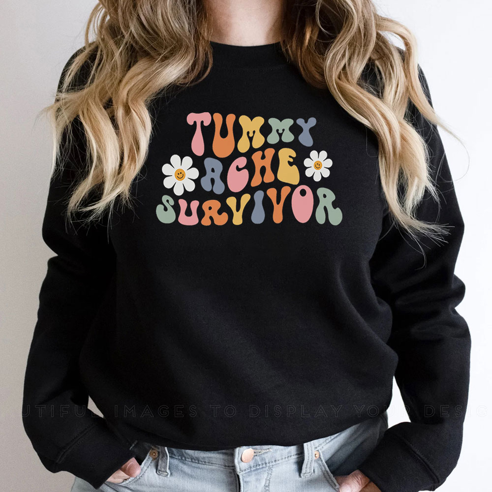 Retro Tummy Ache Survivor Sweatshirt For Men And Women