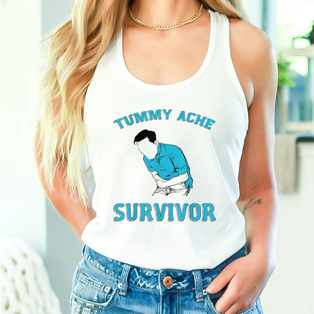 Funny Meme Tummy Ache Survivor Tank Top