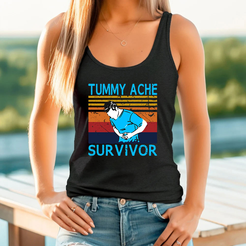 Funny Stomach Tummy Ache Survivor Tank Top