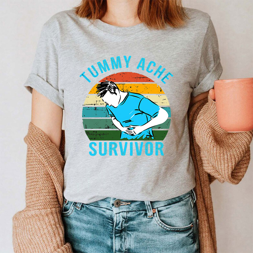 Funny Tummy Ache Survivor Shirt For Men