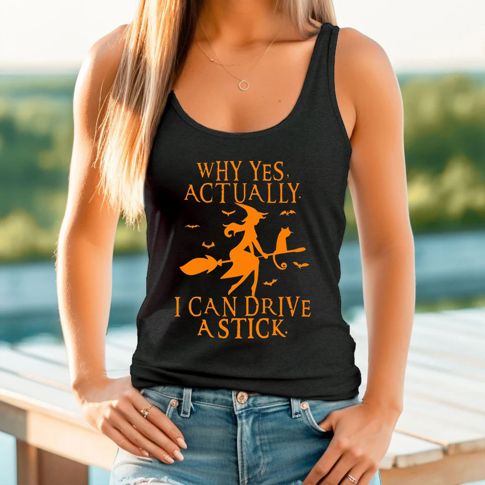 Yes I Can Drive A Stick Funny Halloween Tank Top