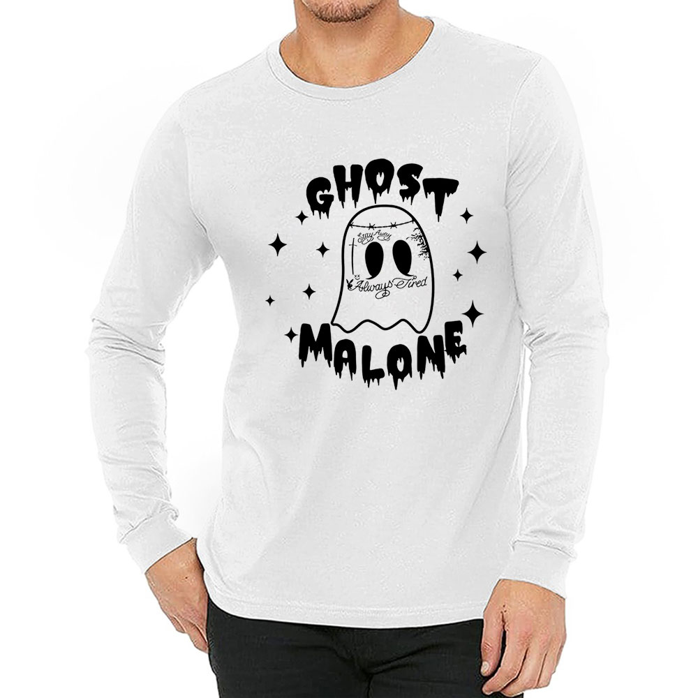 Funny Halloween Ghost Malone Long Sleeve For Men Women
