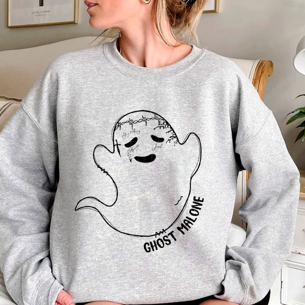 Funny Ghost Malone Cute Sweatshirt For Halloween