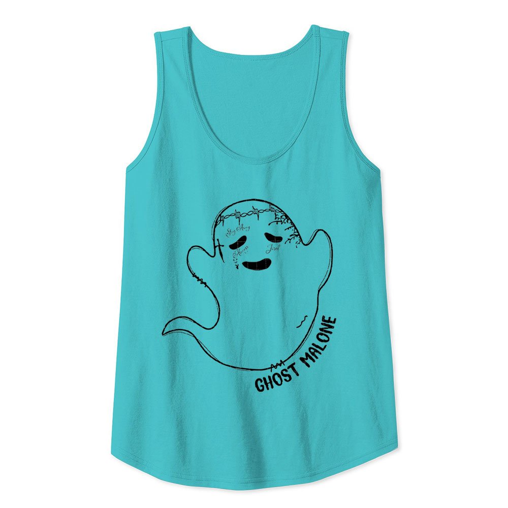 Funny Ghost Malone Cute Tank Top For Halloween