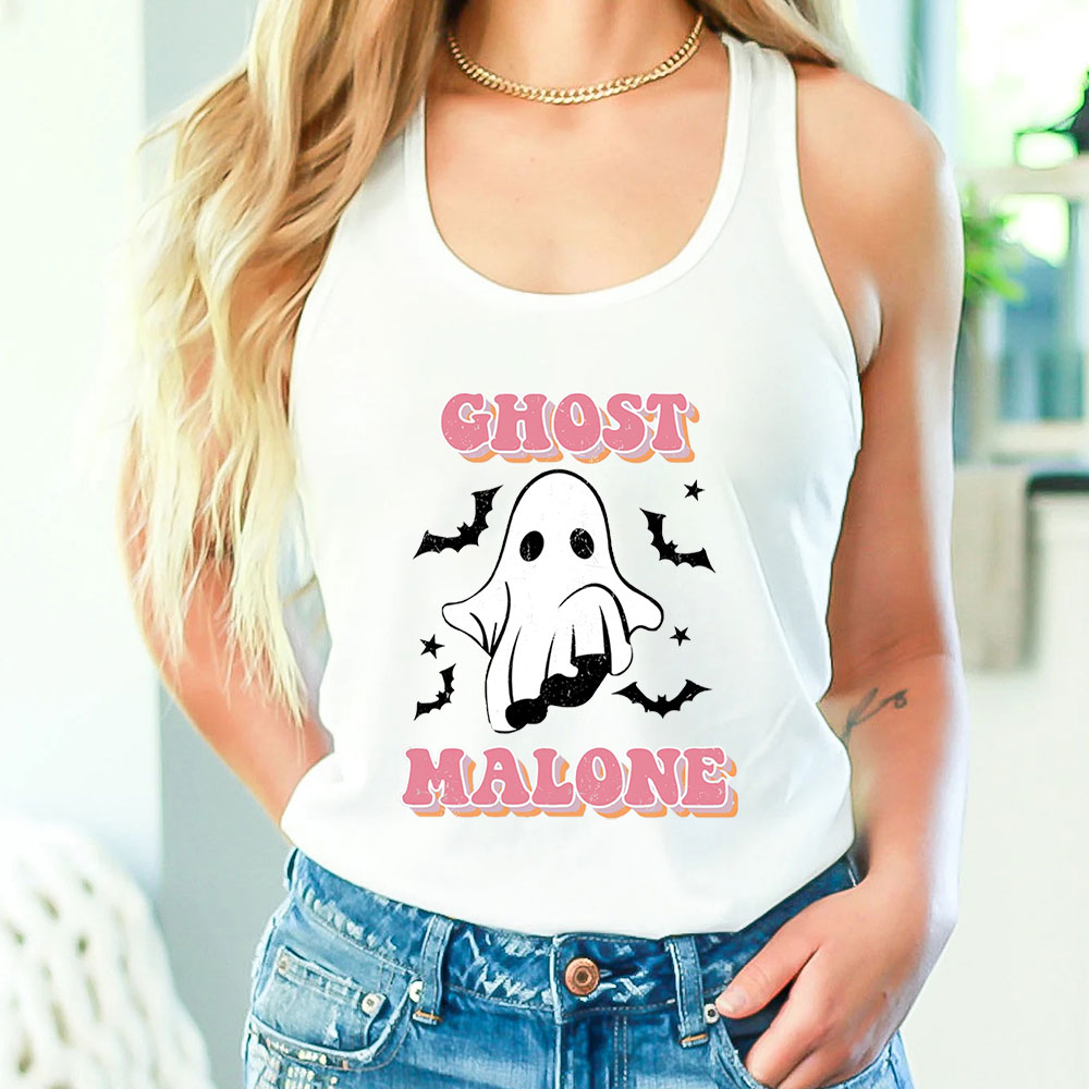 Retro Halloween Ghost Malone Tank Top
