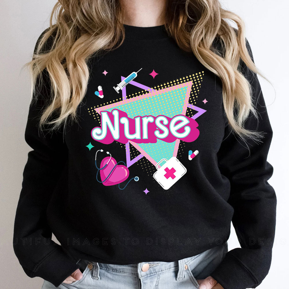 Colorful Barbie Nurse Sweatshirt Make Graduation Gift