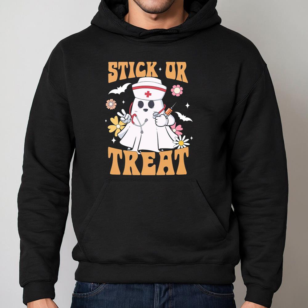 Stick Or Treat Spooky Season Nurse Halloween Shirt
