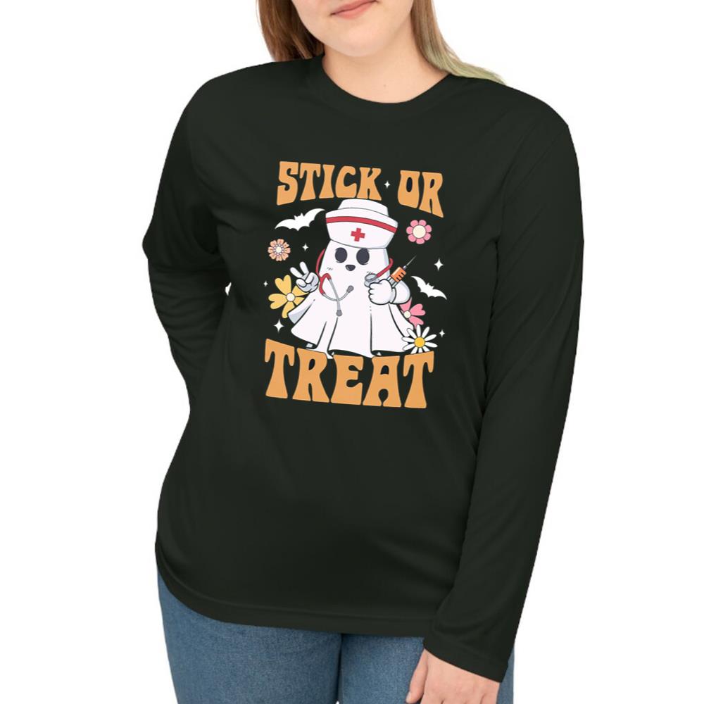 Stick Or Treat Spooky Season Nurse Halloween Shirt