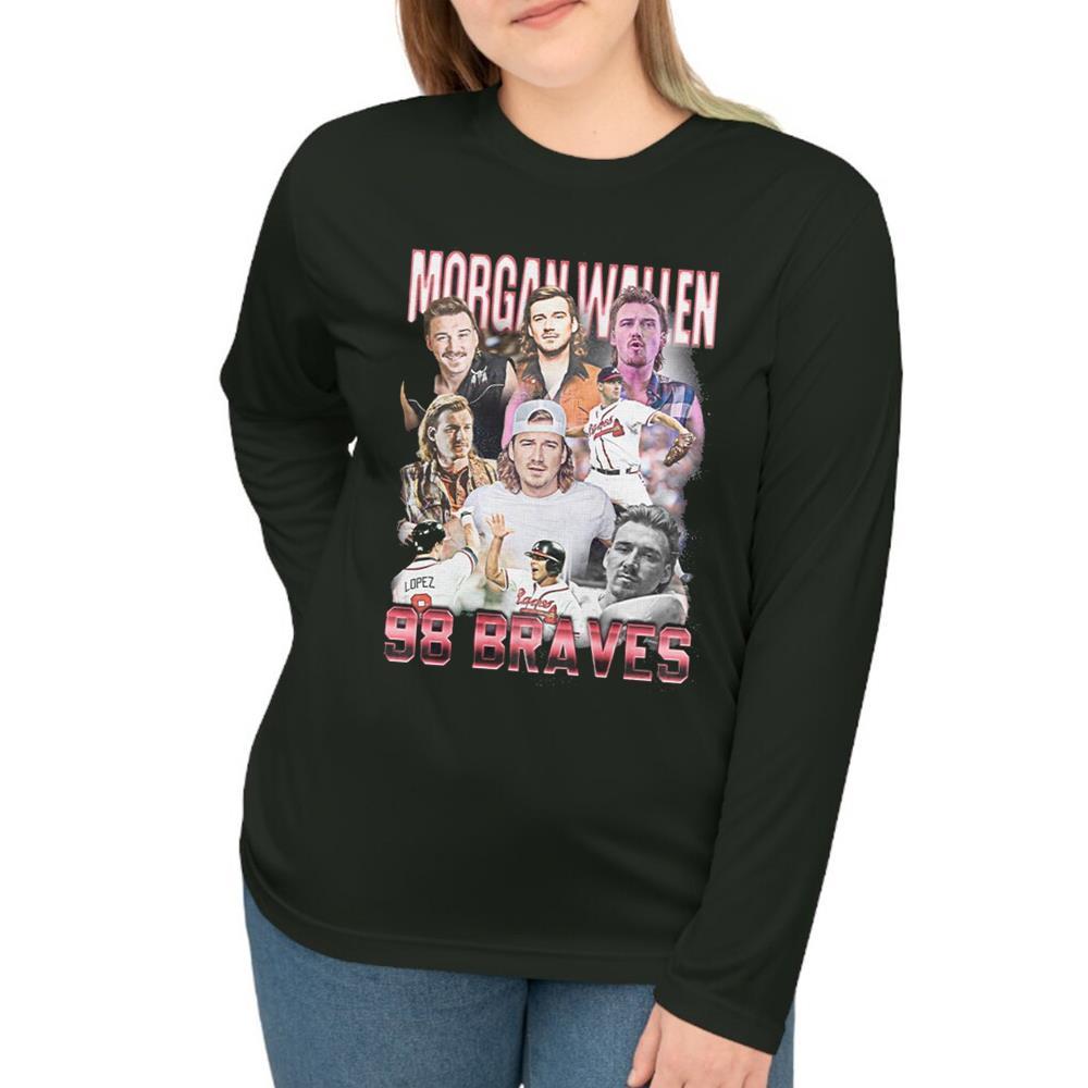 Morgan Wallen 98 Braves Shirt Mlb Country Music Concert