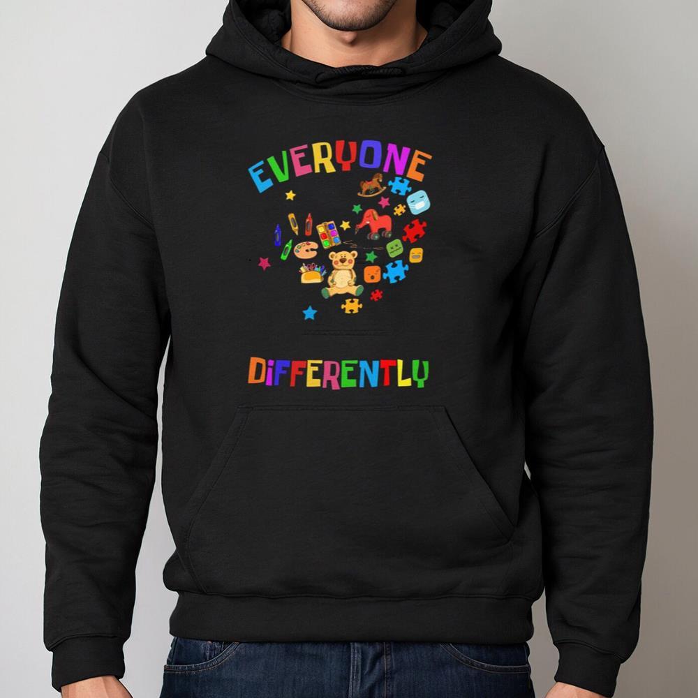 Everyone Communicate Differently Shirt Autism Awareness Gif, Unisex Hoodie Tee Tops