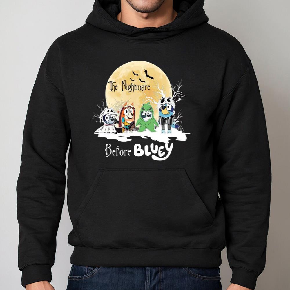 The Nightmare Before Bluey Shirt From Bluey And Friends, Unisex Hoodie Long Sleeve