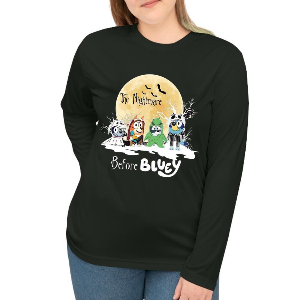The Nightmare Before Bluey Shirt From Bluey And Friends, Unisex Hoodie Long Sleeve
