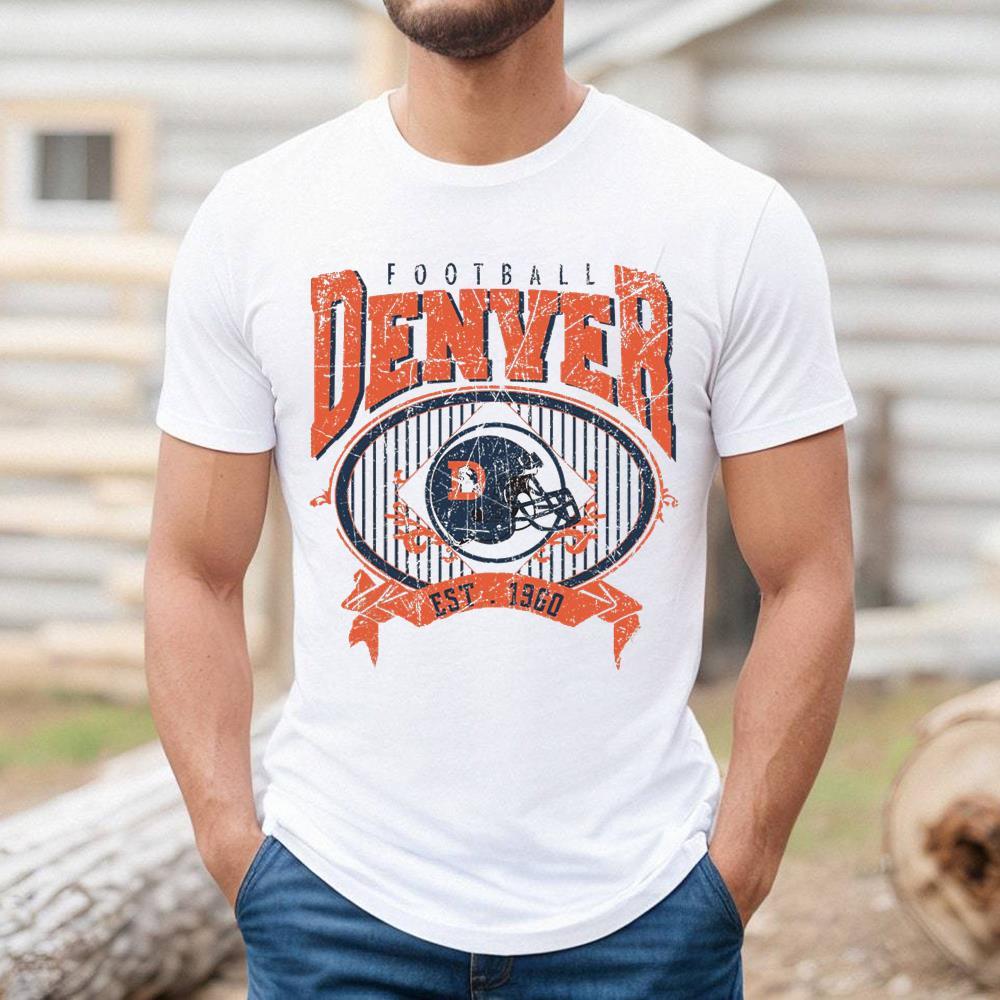 Vintage Style Denver Football Shirt, Denver Football Unisex Hoodie Cute  Sweater
