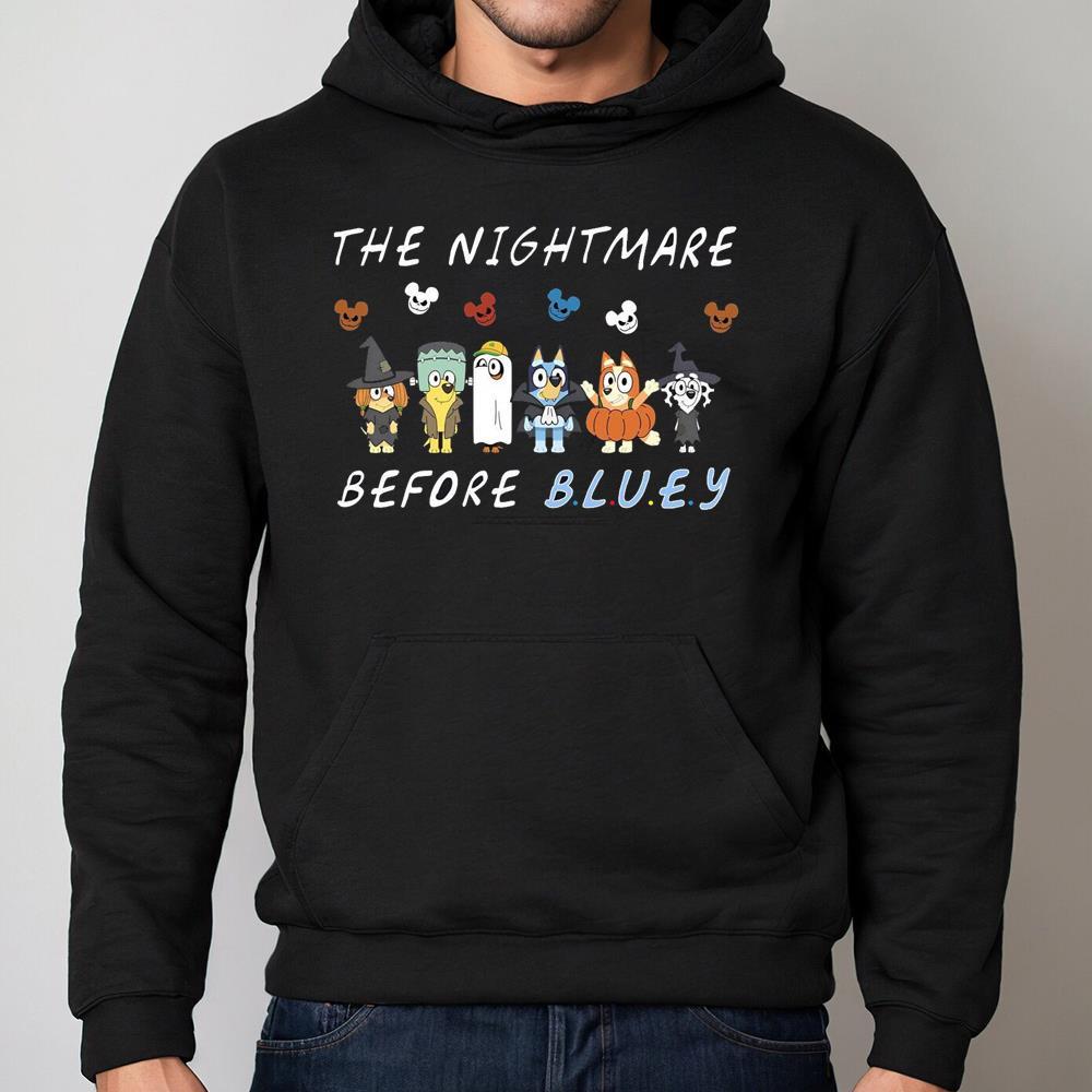 The Nightmare Before Bluey Shirt Happy Halloween, Unisex Hoodie Long Sleeve