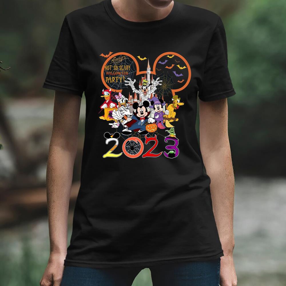 Cartoon 2023 Not So Scary Halloween Party Shirt, Mouse Unisex Hoodie Crewneck