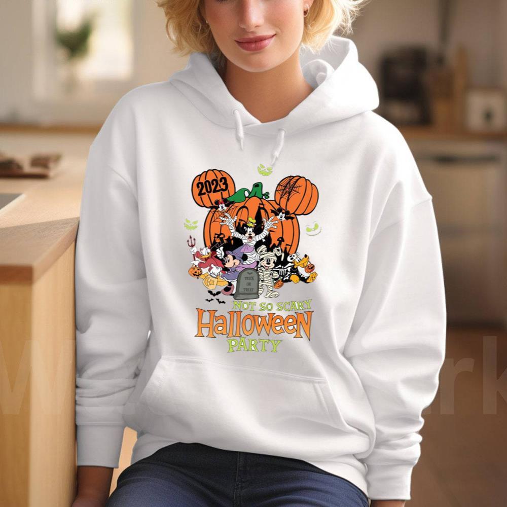Not So Scary Halloween Party Shirt From Family, Mickey And Minnie Hoodie Tee Tops