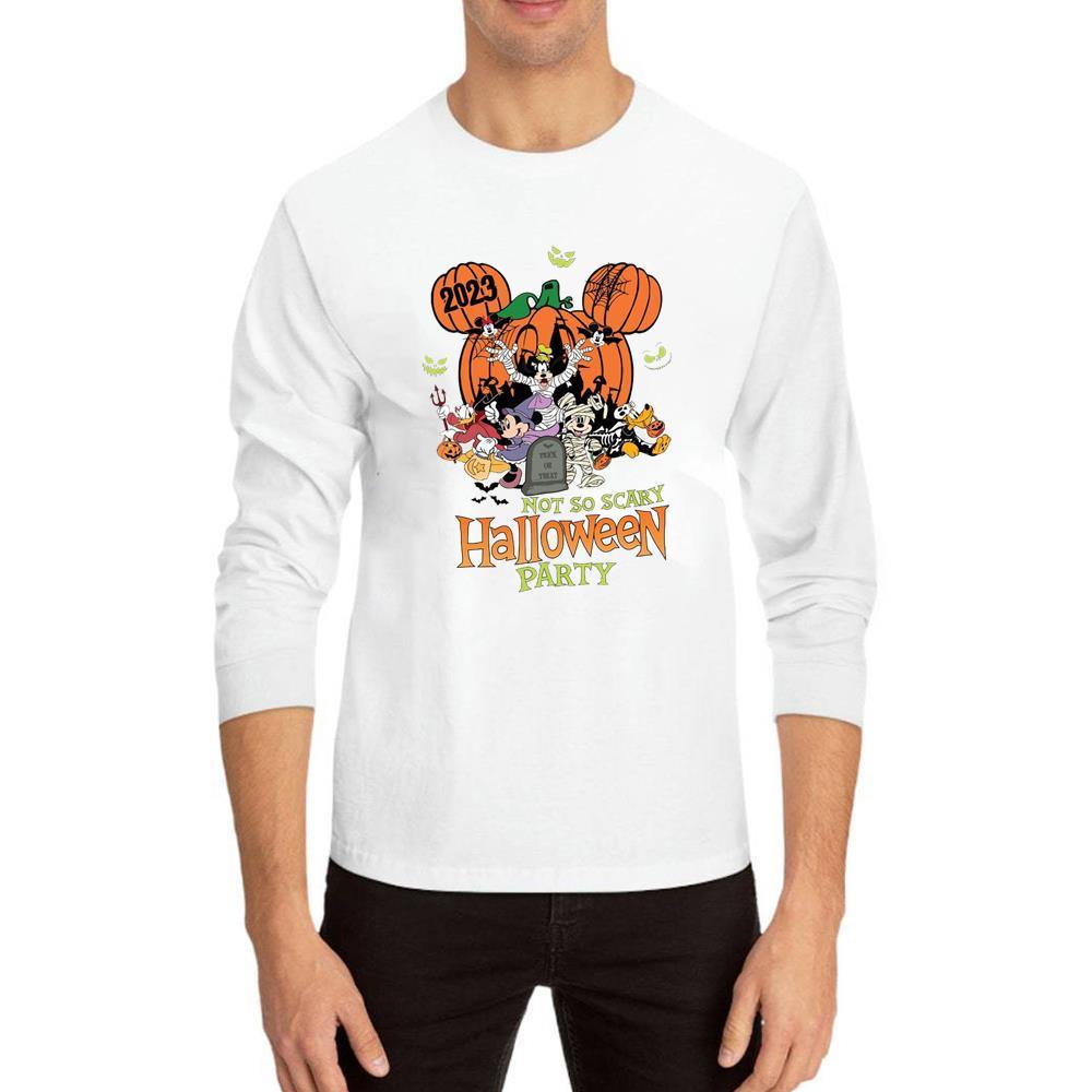 Not So Scary Halloween Party Shirt From Family, Mickey And Minnie Hoodie Tee Tops