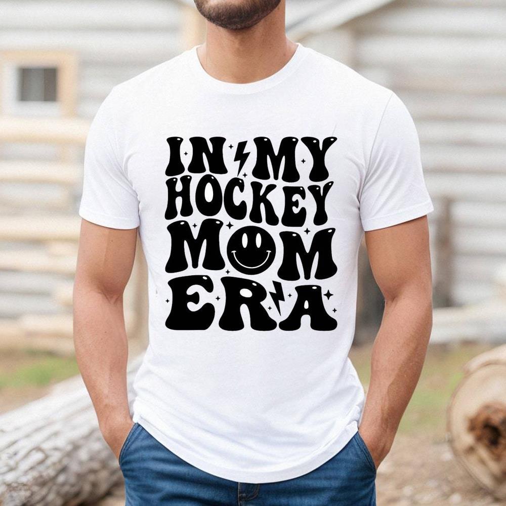 Comfort Colors In My Hockey Mom Era Shirt For Game Day, Retro Hockey Hoodie Tee Tops
