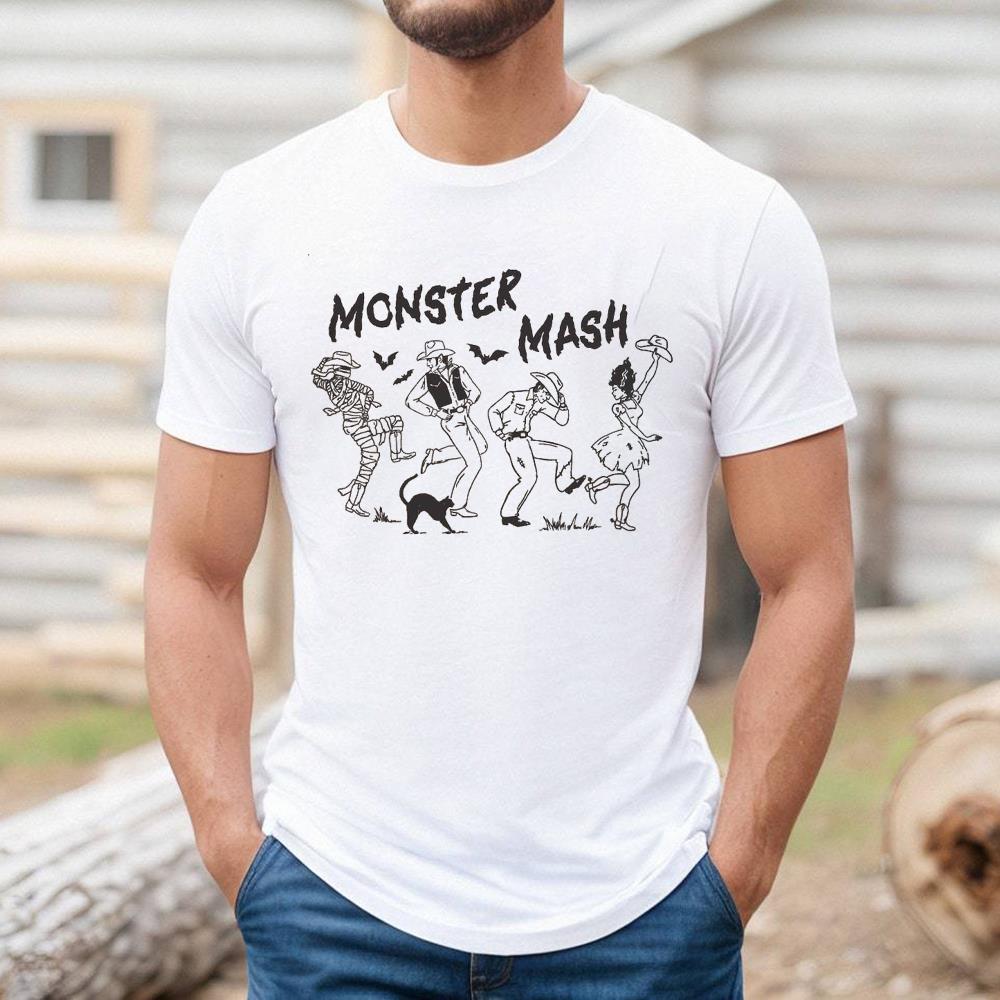 Cowgirl Fashion Monster Mash Shirt, Vintage Monster Mash Hoodie Crewneck