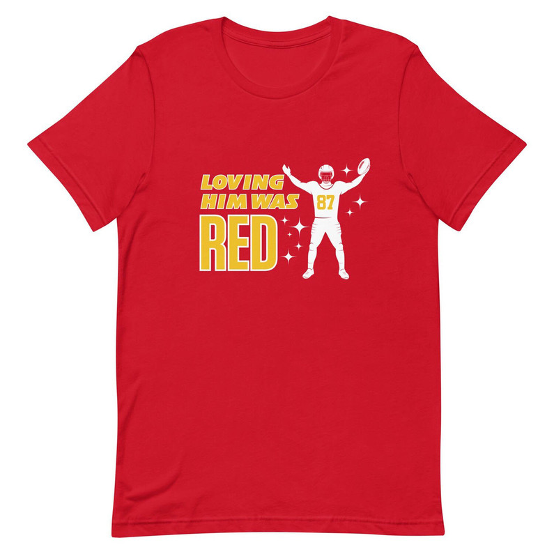 Loving Him Was Red Shirt, Cute Kansas City Chiefs Long Sleeve Unisex Hoodie