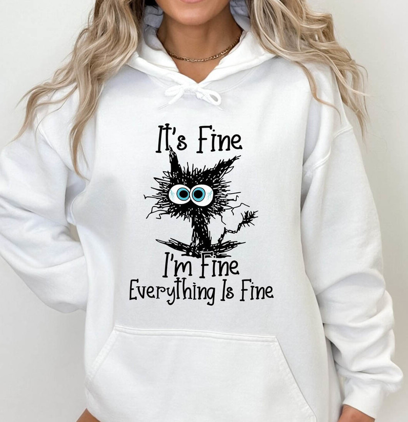 I'm Fine Everything Is Fine Shirt, Funny Christmas Short Sleeve Unisex Hoodie