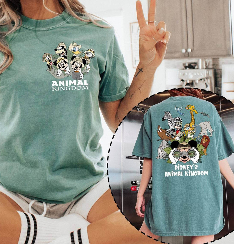 Vintage Disney Animal Kingdom Shirt, Mickey And Friends Tee Tops Short Sleeve