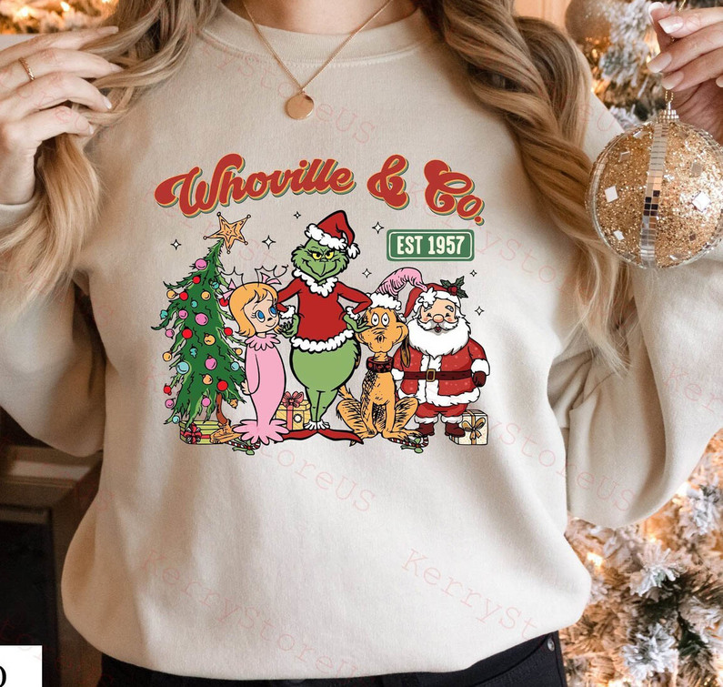 Grinch Whovillee And Co Shirt, Merry Christmas Short Sleeve Long Sleeve