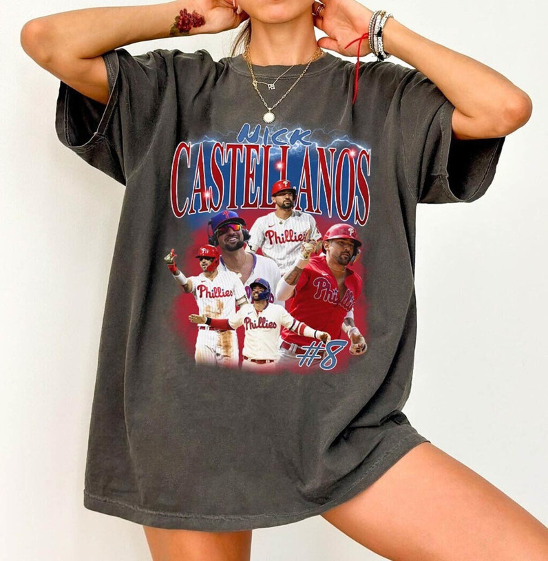 Vintage Nick Castellanos Shirt, Phillies Baseball Unisex Hoodie Tee Tops