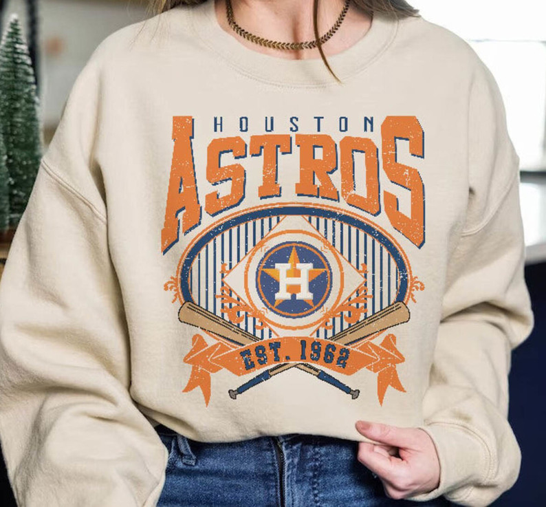 Vintage Houston Astros Shirt, Baseball Sweater Short Sleeve